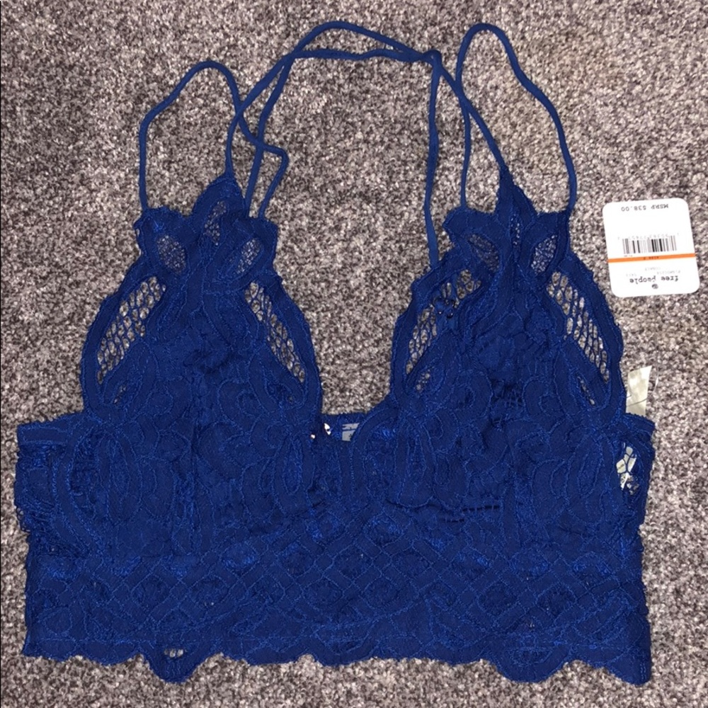 Free People Bralette, Cobalt blue, never worn